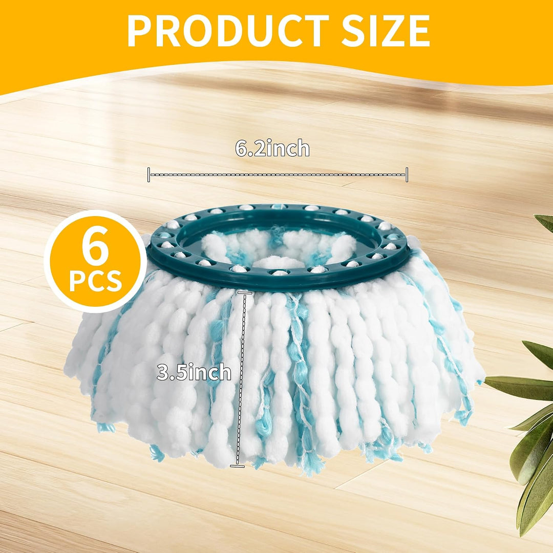6 Stück Ersatzkopf für Leifheit Clean Twist Disc Mop Micro/Ergo | für Leifheit Bodenwischer Ersatzbe