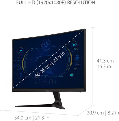 Viewsonic VX2418C 60,5 cm (24 Zoll) Curved Gaming-Monitor (Full-HD, FreeSync Premium, 1 ms, 165 Hz,