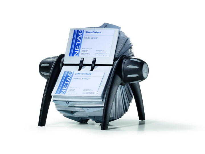 Durable Rollkartei Visifix Flip Vegas, für 400 Visitenkarten, Register A-Z, schwarz, 241701 Visitenk