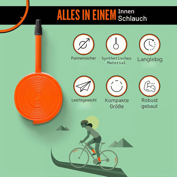 Tubo-Schlauch – Strasse – 700c – 80-mm-Ventil – Orange