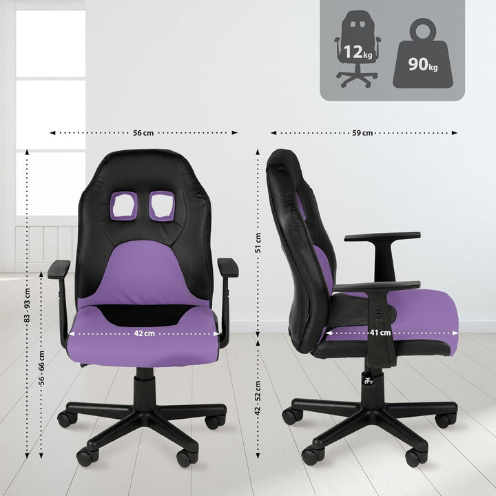 CLP Schreibtischstuhl ergonomisch Kinder und Jugendliche Fun, Drehstuhl höhenverstellbar mit Kunstle