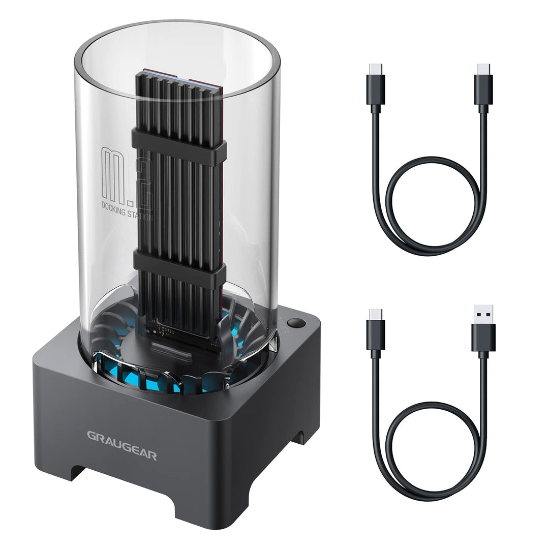 GRAUGEAR | M.2 NVMe SSD und NGFF SSD Docking-Station | RTL9210B für alle M.2 SSD | USB3.2 Gen2 10Gbi