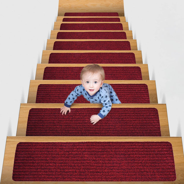 MBIGM 15er Set Stufenmatten 20 cm X 76 cm Treppenteppich Selbstklebend Sicherheit Stufenteppich für