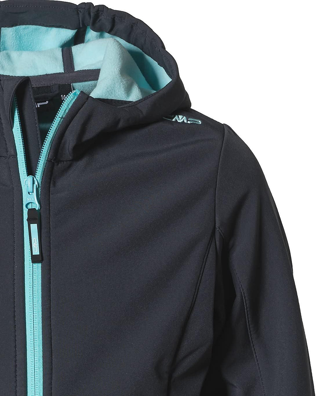 CMP Mädchen Softshelljacke für Kinder KID G JACKET FIX HOOD 128 Titan-Wasser, 128 Titan-Wasser