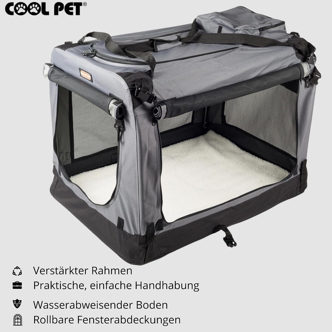 Hundebox 122 * 79 * 91cm 4XL, Hundehütte,Box für Hund, Transportbox, Box für Katze (grau), grau