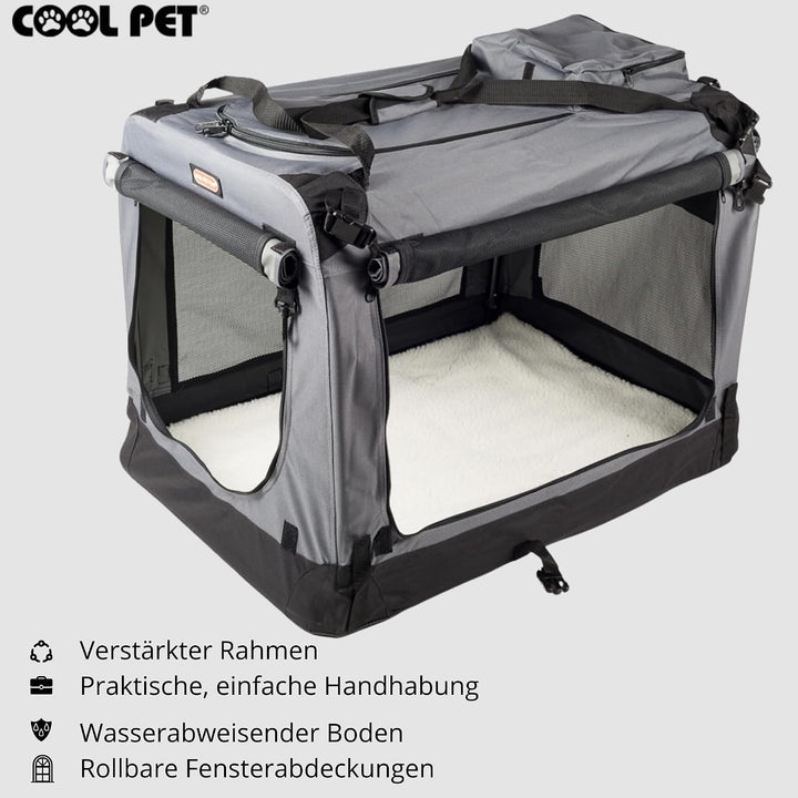 Hundebox 122 * 79 * 91cm 4XL, Hundehütte,Box für Hund, Transportbox, Box für Katze (grau), grau