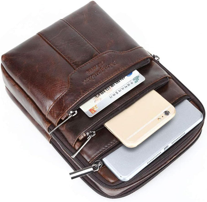 Leder Business Messenger Bag Schulter Handtasche für Männer Reisen Outdoor Umhängetaschen Aktentasch