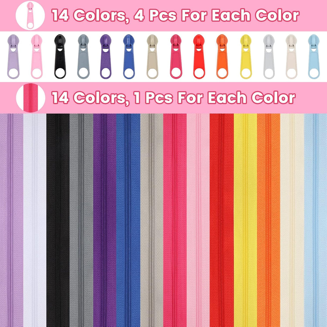 DOITEM 39,2 mm Reissverschlüsse Nylon Endlos Reissverschluss Set mit Schieber und Reissverschluss zu