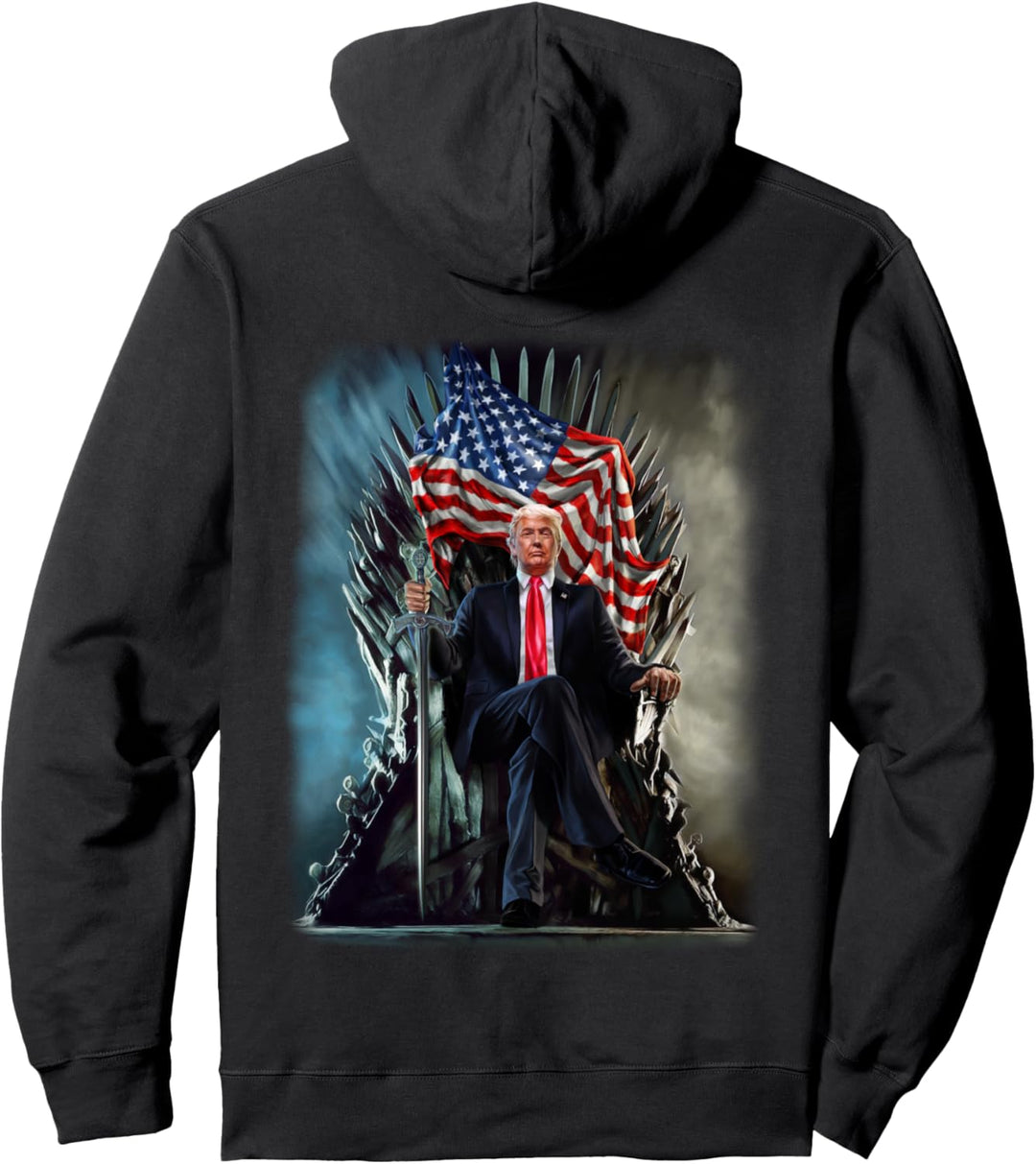 Präsident Trump sitzt auf dem Thron der Vereinigten Staaten Pullover Hoodie