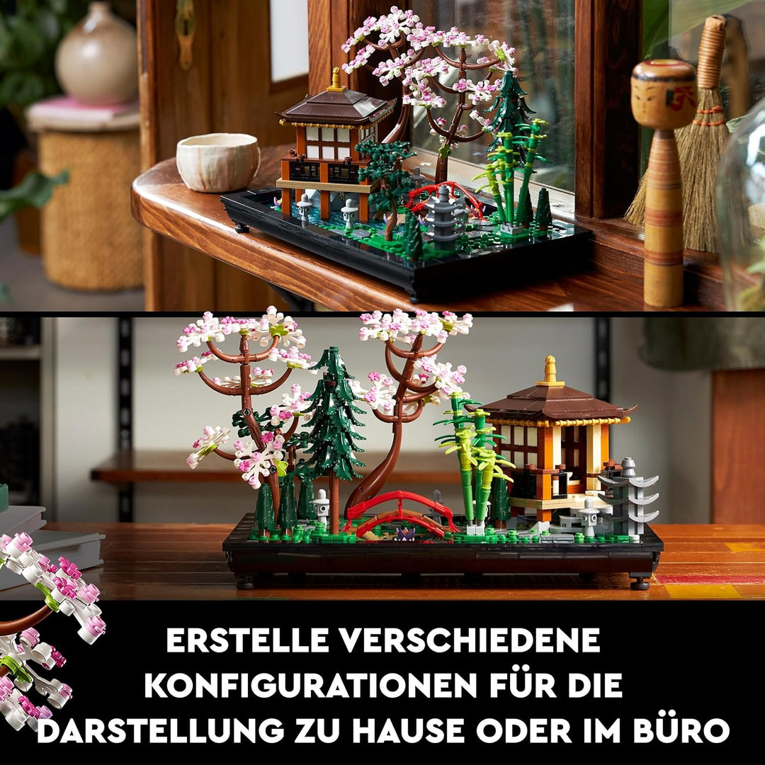 LEGO 10315 Icons Garten der Stille, Botanical Zen-Garten-Set für Erwachsene mit Lotusblumen, anpassb