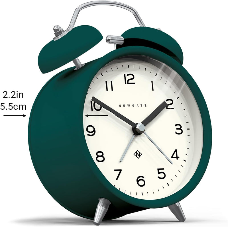 NEWGATE ® Charlie Bell Echo Alarm – Kleiner moderner Nachttischwecker – Schlafzimmerzubehör – Wecker