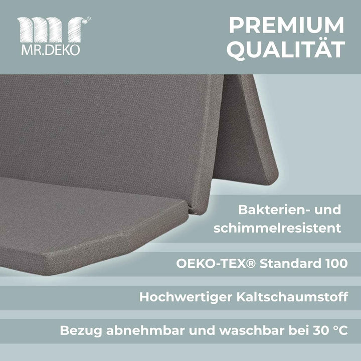 Mr. Deko Klappmatratze für VW Multivan T5 & T6-148 x 185 x 8 cm - Camping Matratze mit waschbarem Be