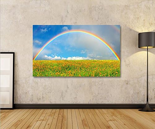 islandburner Bild Bilder auf Leinwand Regenbogen 1p XXL Poster Leinwandbild Wandbild Dekoartikel Woh