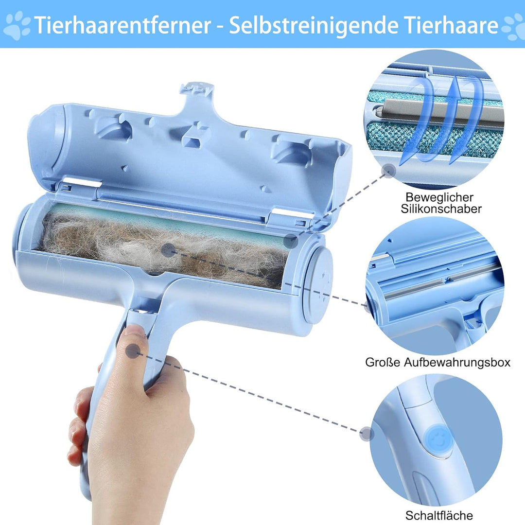 Tierhaarentferner, Fusselrolle, Fusselbürste für Tierhaar, Fusselroller für Hundehaare und Katzenhaa