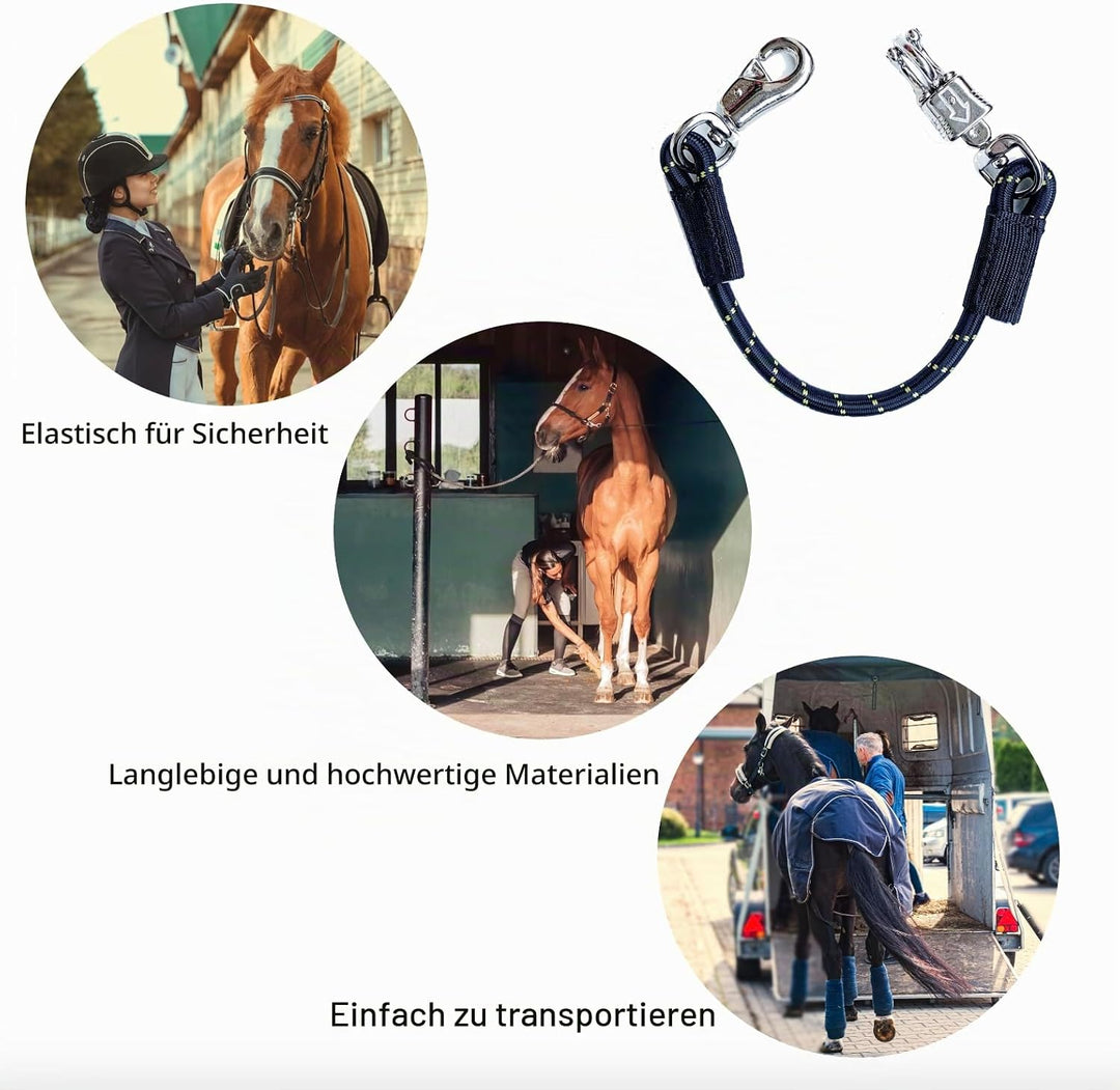 Transport Elastik Anbinder Anbindestrick elastisch Gummianbinder Anbindekette mit Panikhaken und Bul