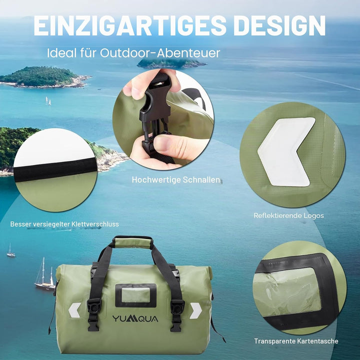 YUMQUA wasserdichte Duffle Bag, grosse Wasserfeste Reisetasche Sporttasche Duffel Dry Bag Waterproof