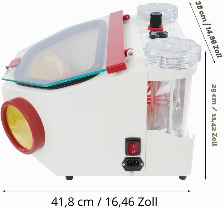 220V Sandstrahler, 50W Dental-Sandstrahlgeräte mit zwei Stiften und LED-Lichtleiste, Sandstrahlkabin