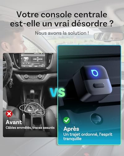 OTTOCAST Mini Pico 2026 Verbesserte, 2 in 1 Wireless CarPlay & Android Auto Adapter mit USB-A/C-Adap