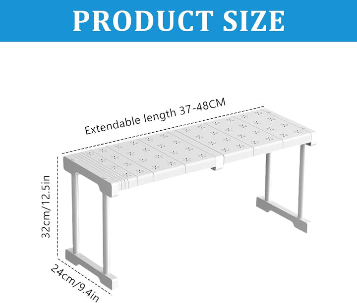BOYIFEIJIE Stapelbarer Schrank Organizer - Verstellbares Regalsystem ohne Bohren - Weisses Metallges