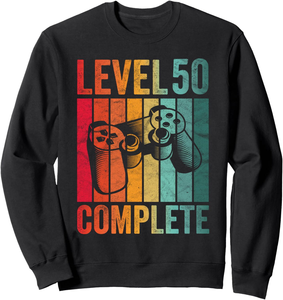 50. Geburtstag Geschenk Junge Mann Level Complete 50 Jahre Sweatshirt