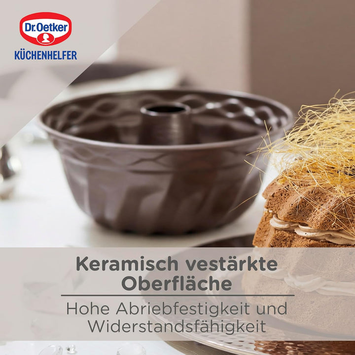 Dr. Oetker Gugelhupf Ø 25 cm BACK-EDITION, runde Backform mit Auslaufschutz, Bundform mit Antihaftbe