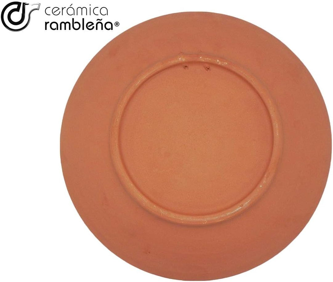 CERÁMICA RAMBLEÑA | Dekorativer Teller zum Aufhängen | Keramikteller | Mediterraner Dekorationstelle