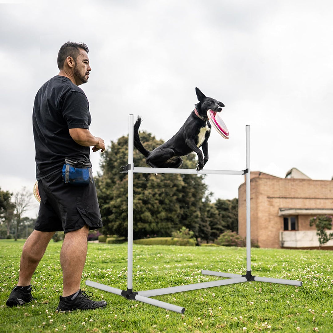 4X Agility Set Hunde Slalomstangen Hund Training Set Höhenverstellbar Kunststoff Hürdenset Hobby Hor