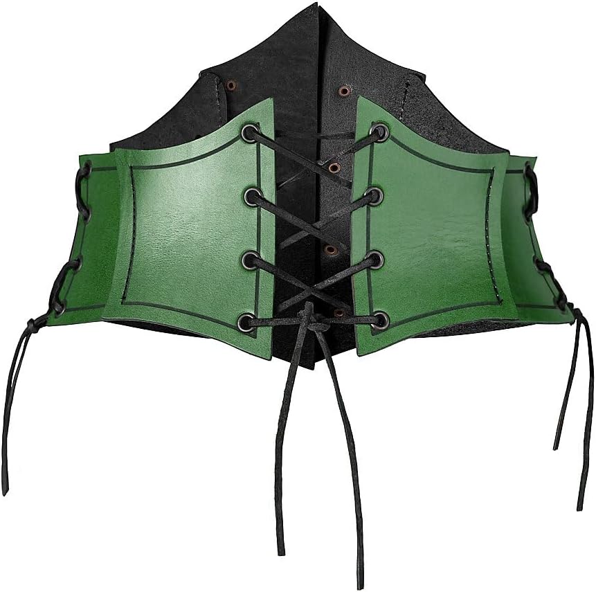Andracor – Steampunk Corsage Renaissance – Unterbrust Ledermieder mit Zierschnallen und Korsett Opti