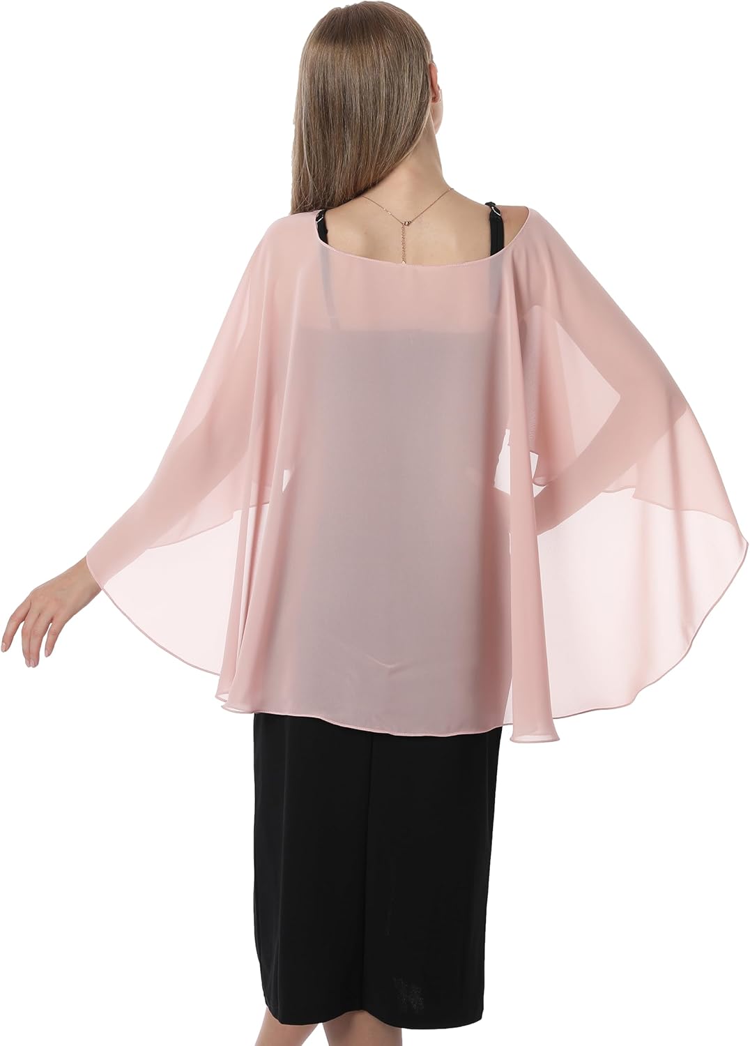 Damen Chiffon-umhang001 Pashmina-Schal Einheitsgrösse Roségold, Einheitsgrösse Roségold
