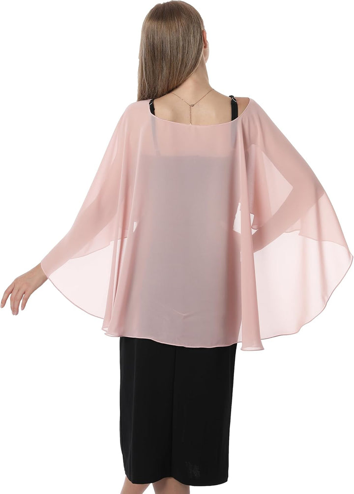 Damen Chiffon-umhang001 Pashmina-Schal Einheitsgrösse Roségold, Einheitsgrösse Roségold
