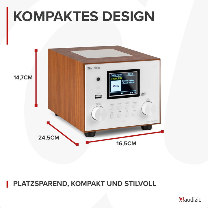 Audizio Vieste - DAB Radio mit Bluetooth, Digitalradio, 60 Watt Lautsprecher, DAB Plus Radio mit USB