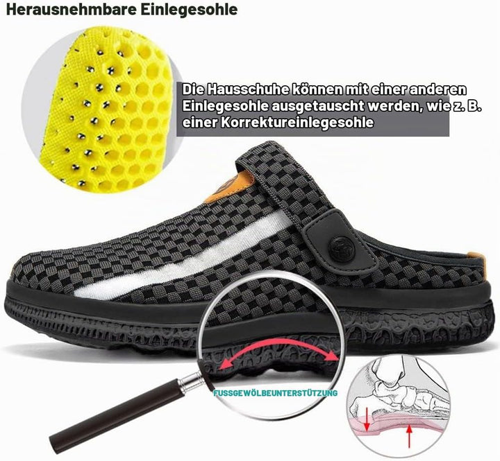 Unisex Clogs Hausschuhe Atmungsaktiv Mesh Pantoletten Sommer Beach Freizeit Schuhe rutschfest Weiche