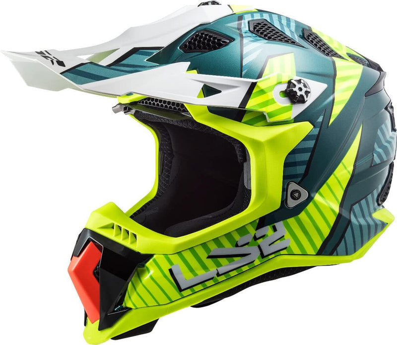 LS2 Helm Subverter EVO Astro MX700 Kobalt/fluoreszierend gelb | Geen vizier | Doppelring | PolyCarbo