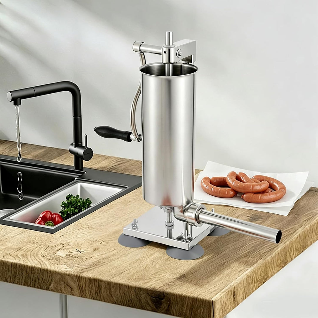3L Manueller Wurstfüller, Edelstahl vertikale Wurstmaschine | Fleischfüllung Küche Machine Verpackt
