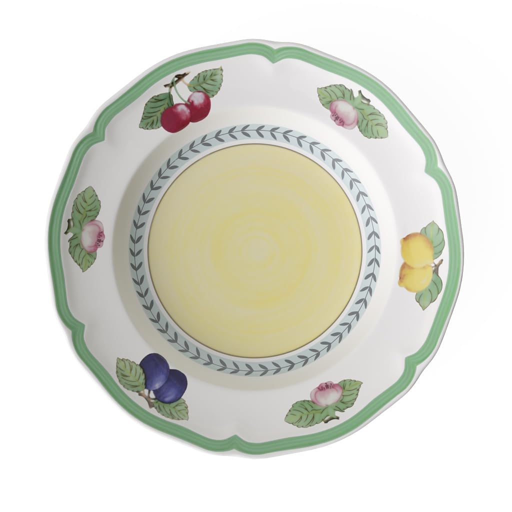 Villeroy &amp; Boch - French Garden Fleurence Suppenteller, 23 cm, Premium Porzellan, Weiss/Bunt 25 x 15