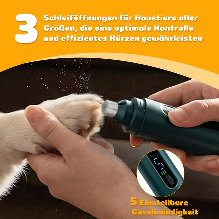Wigearss Krallenschleifer für Hunde mit 5-Gang, LED-Leuchte für Grosse, Mittelgrosse und Kleine Hund