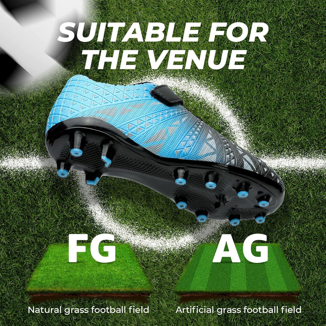 ASHION Fussballschuh Kinder Fussballschuhe Footballschuhe Outdoor Athletic Soccer Schuhe 28 EU B Bla