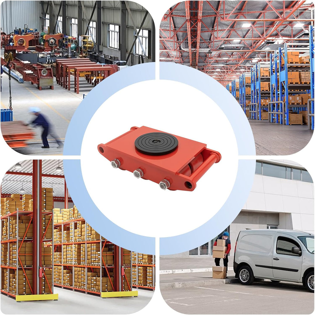 8T Machinery Mover Panzerrollen Transportfahrwerk Maschinenheber 360 ° Drehung Schwerlastrollen Indu