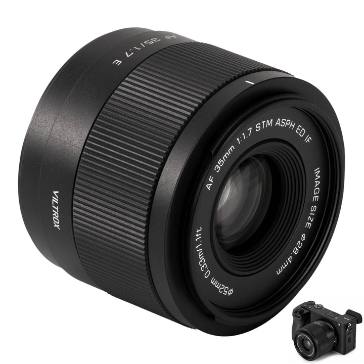 VILTROX 35mm F1.7 E Mount APS-C Autofokus Objektiv Festbrennweite | AF 35mm f/1.7 FE Objektiv mit Gr