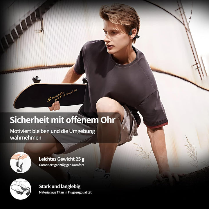 MANKIW Osea Driving Kopfhörer IP68 wasserdicht zum Schwimmen, Open-Ear, kabellose Sport-Kopfhörer Bl
