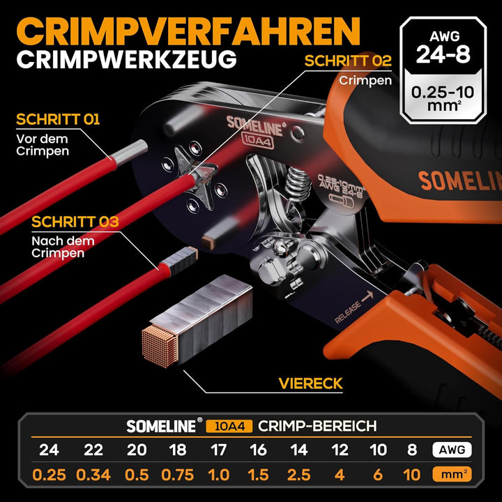 Crimpzangen Aderendhülsen Set, 9 Arten unisolierte Aderendhülsen - Premium Aderendhülsenzange 0,25-1