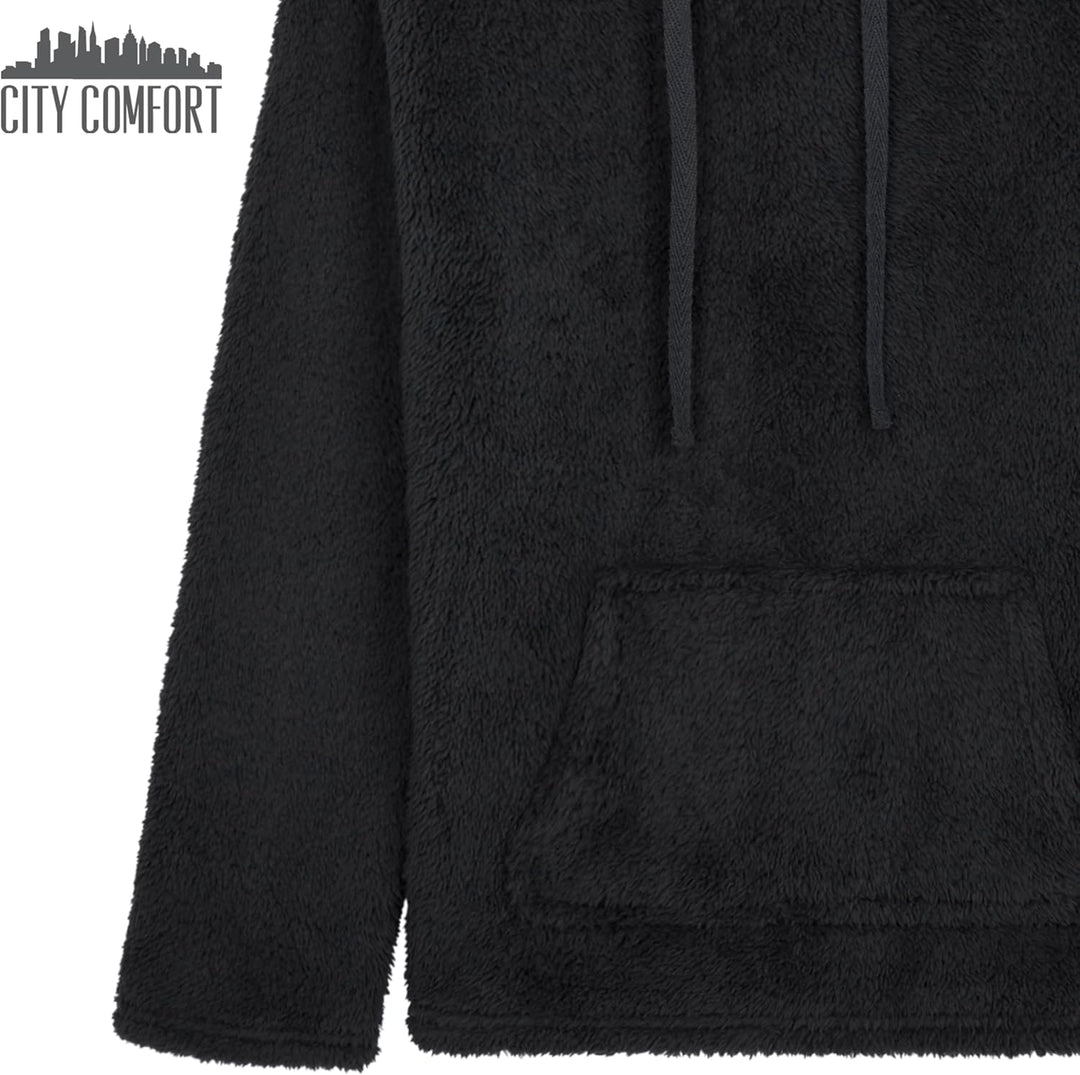 CityComfort Pullover Kinder - Flauschiger Hoodie Kinder, Fleece Kapuzenpulli - Fleece Loungewear Kap