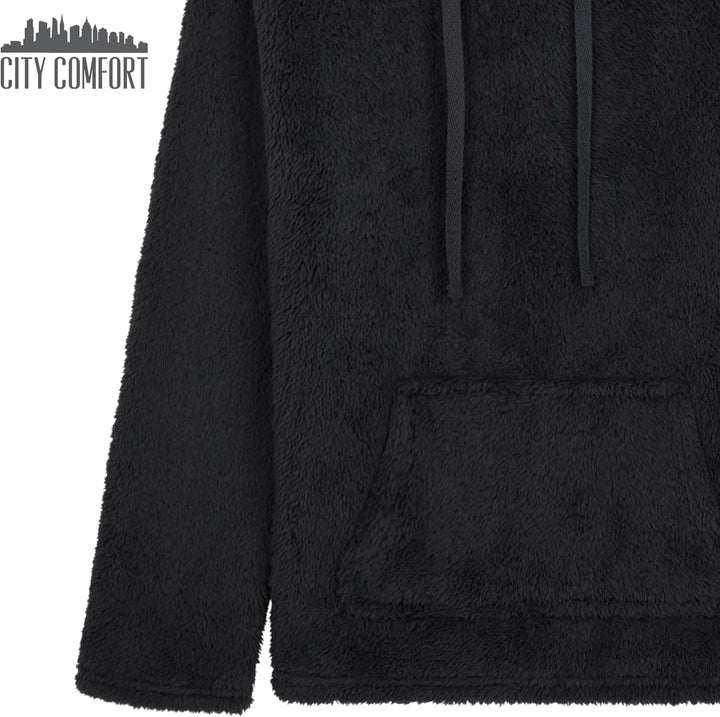 CityComfort Pullover Kinder - Flauschiger Hoodie Kinder, Fleece Kapuzenpulli - Fleece Loungewear Kap