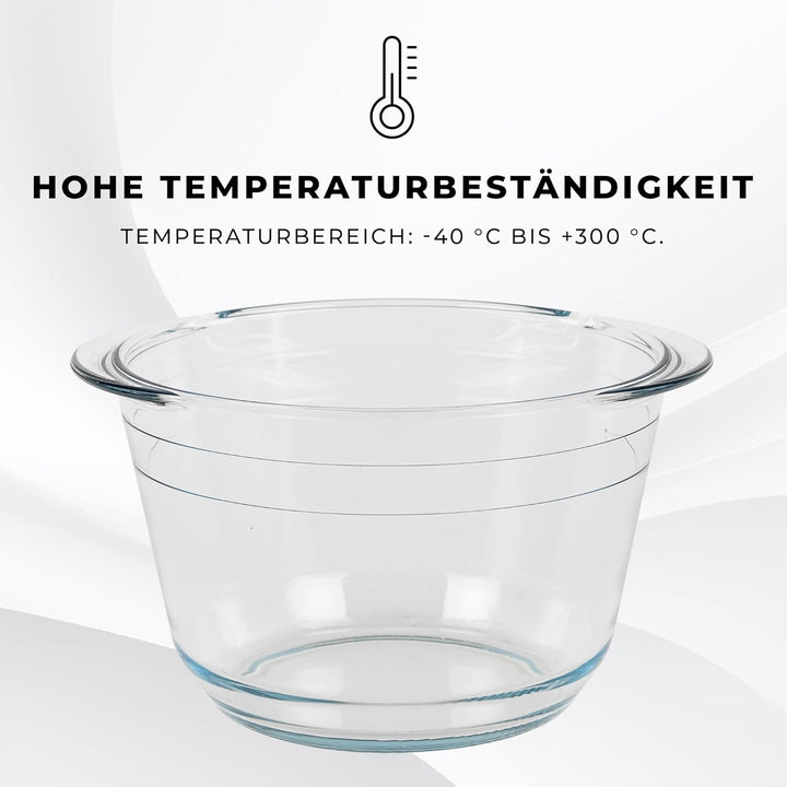 Wärmebehälter für Speisen mit Glaseinsatz - 3.9L - Teelicht Warmhalteplatte - Edelstahl Gestell und