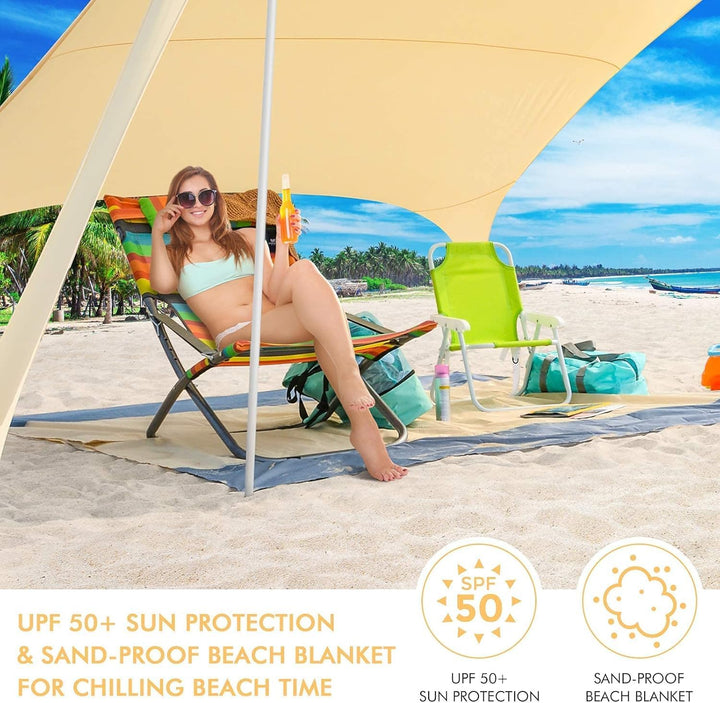 Beach StrandZelt mit Picknickdecke und Sandsack Anchor, Strandmuschel Sonnenschutz Zelt für Strand m