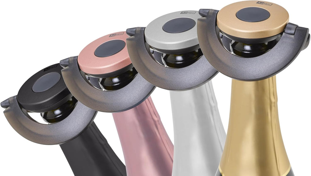 AdHoc FV54 dichter Sekt- und Champagnerverschluss GUSTO, Kunststoff/Silikon, black & rosé, Black & R