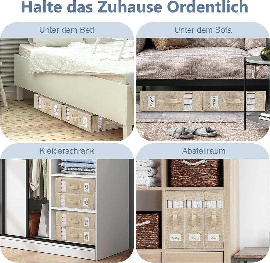 Aufbewahrungstasche für Bettlaken, 2 Stück Faltbare Bettwäsche Organizer, Praktische Lagerung von Be