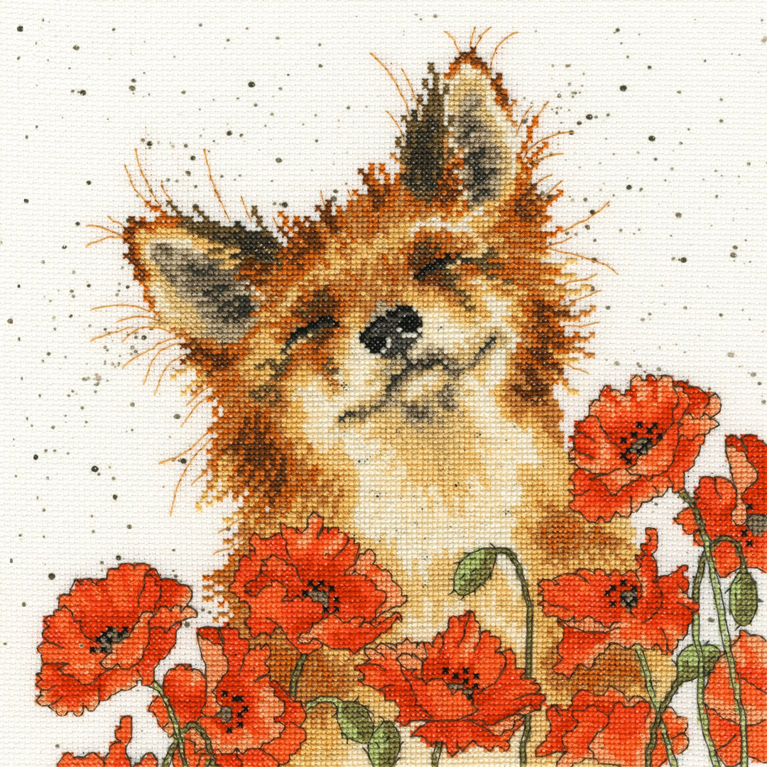 Bothy Threads Kreuzstich-Set "Mohnfeld", 26x26cm, XHD33, Zählmuster