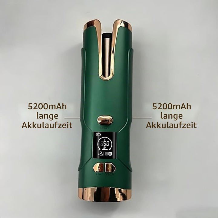 Lockenstab Automatisch, Kabelloser Akku-betrieben für Outdoor Reisen und Unterwegs, Schnell Aufheize
