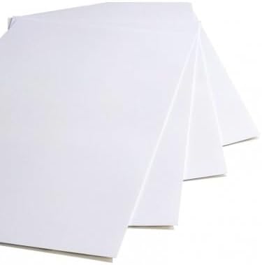 25 mattweisse Klebekartons 180g im Din A4-Format (21 x 29,7 cm), Packung mit 25 Blatt, selbstklebend